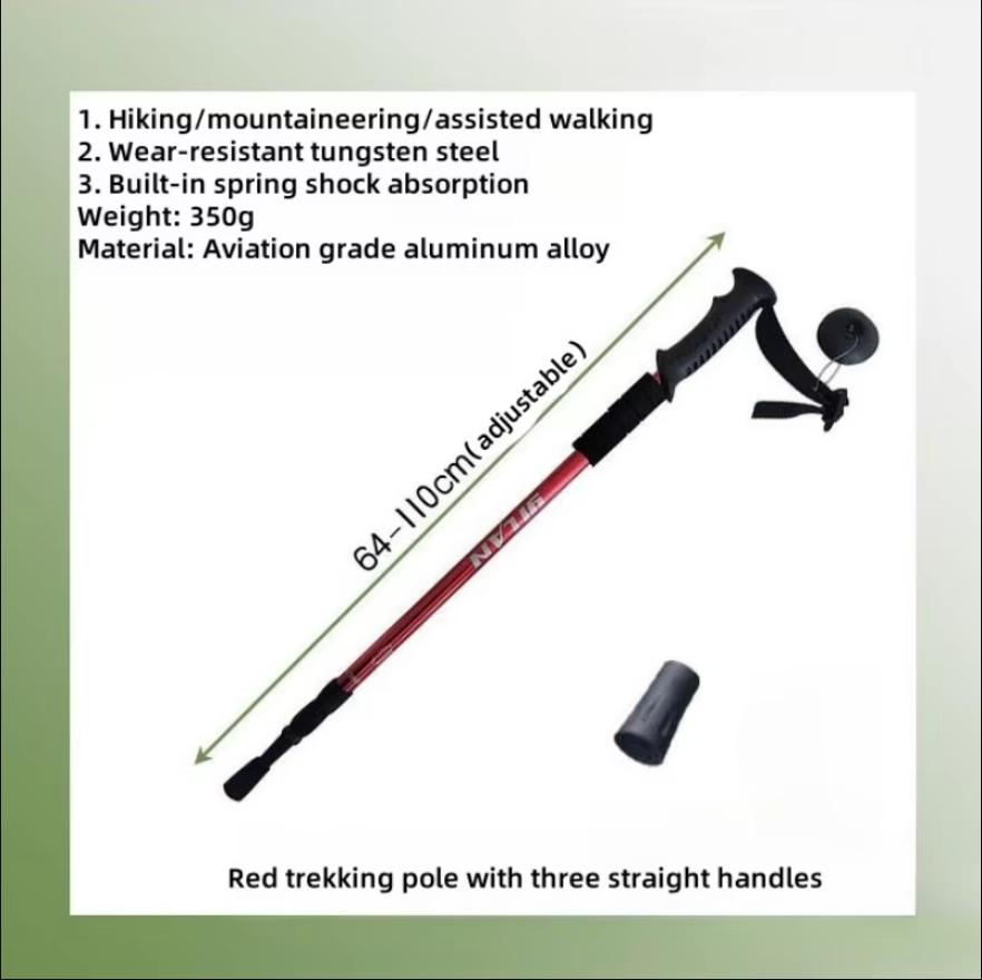 Trekking Poles Shock Absorption Foldable Ultralight Hiking Pole Suitable For Outdoor Camping Mountaineering Backpacking And Trip