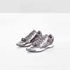 Versatile Pointed Silver Sneakers Women's Inner Height-increasing Boxing Shoes German Training Shoes Retro Fashion Small Silver Shoes 2025 New