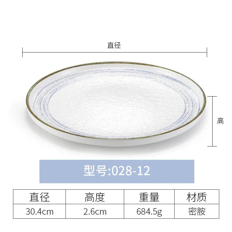 Western Steak  Flat Commercial Melamine Round  Cold Dish Plate