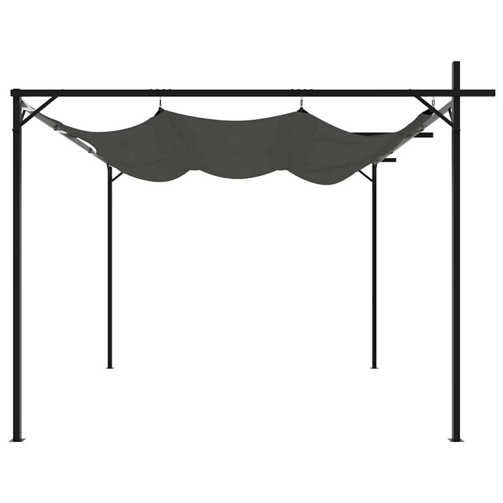 Vidaxl Pergola Ze Zwijanym Dachem, Antracytowa, 295X292X230 Cm