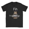 T-shirts Homme Fih Poisson Mal Orthographié Meme Chat Meme Coton Pur Hauts Été Manches Courtes T-shirt Col Rond T-shirt Grande Taille