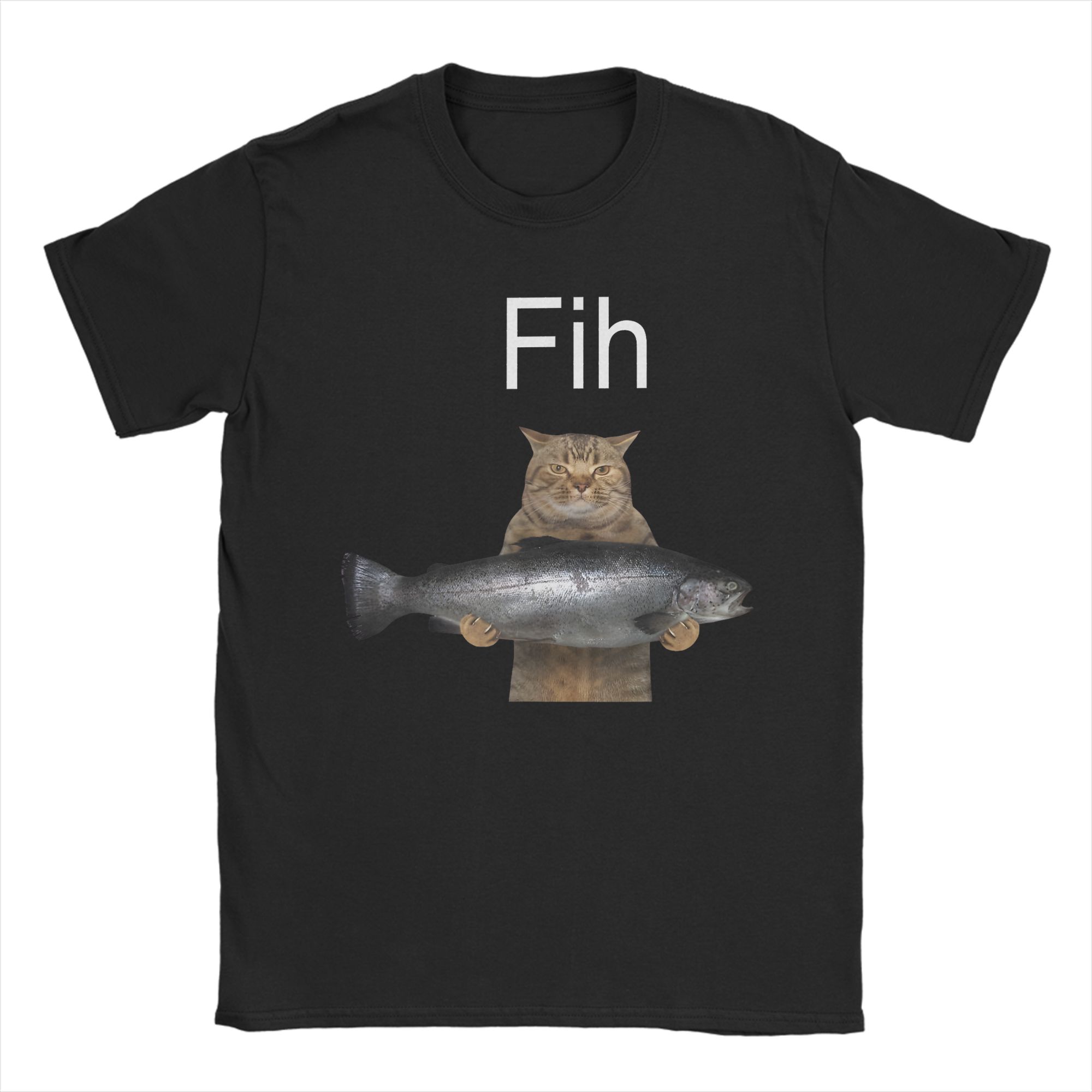 

Women Fih Funny Misspelled Fish Meme Cat Meme T Shirts Pure Tops Summer Short Sleeve T-Shirt O Neck Tee Shirt Women Clothing ... S разноцветный