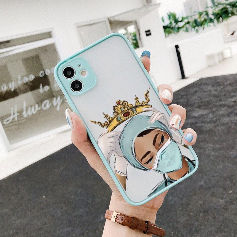 Cartoon Medicine Doctor Nurse Phone Case for IPhone 13 11 14 15 Pro 12 Mini XS MAX XR SE2 7 8 Plus Shockproof Cover Clear Fundas