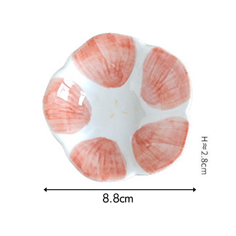 Japanese Style Flower Design Seasoning Dish Soy Sauce Vingar Bowl Salad Dressing Plate Ceramic Kitchen Tableware Small Plate
