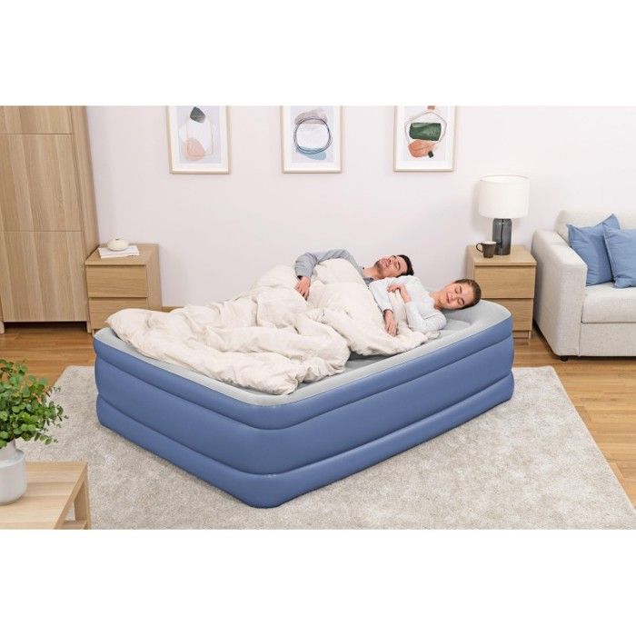 Inflatable Bed - Bestway - Tritech - 203 X 152 X 61 Cm - 2 Places - Integrated Electric Pump