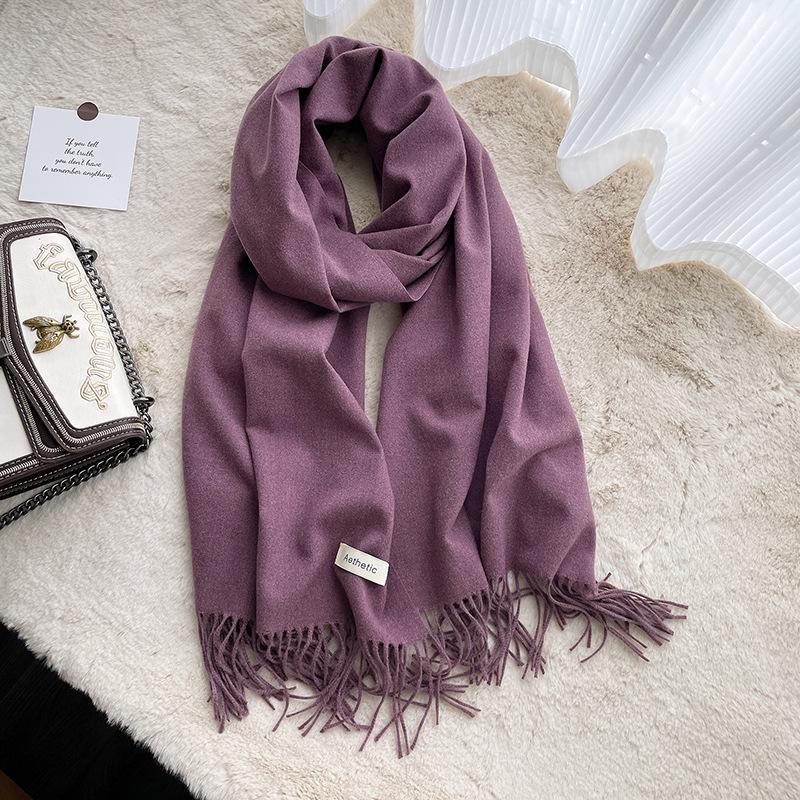 Korean Style Women's Imitation Cashmere Scarf: Cozy Autumn and Winter Shawl for Men and Women