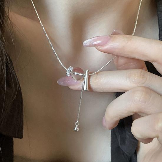 VENTFILLE Colier cu Mărgele Geometrie din Argint Sterling 925 pentru Femei Fată Design Coreean Colier Versatil Bijuterii Dropship Vânzare cu Ridicata