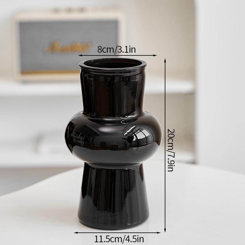 Creamy Color Glass Vase Hydroponic Flower Vase Transparent Plant Pots Dinning Living Room Decorative Vases Home Office Decor