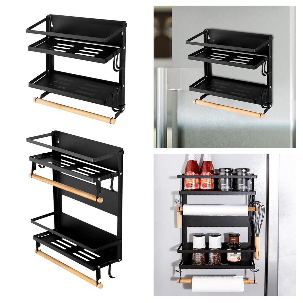 Fridge Storage Rack Cling Film Bag Hanger Multifunction Wall Hanging Condiment Kitchen