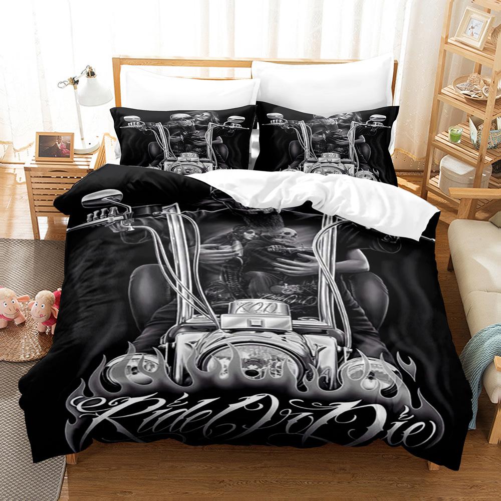 3D Skull Bedding Set Halloween Duvet Cover 2/3 Pieces DE135 * 200 Single/Double Boys' Room Deluxe Home Decoration gift