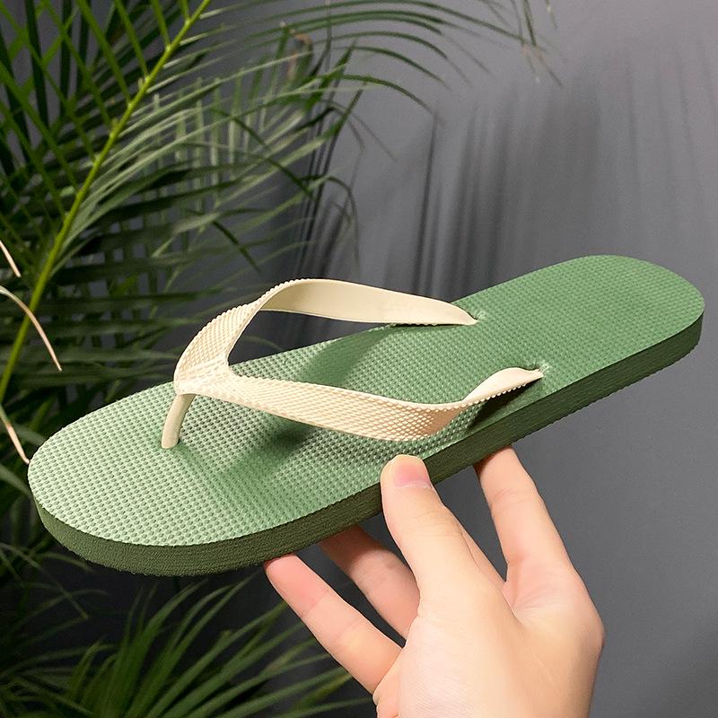 

Men s Dual-Use Non-Slip Flip-Flops: Casual Summer Beach and Home Shoes with Two-Color Sole XS (suitable for size 38-39) темно-зелений колір