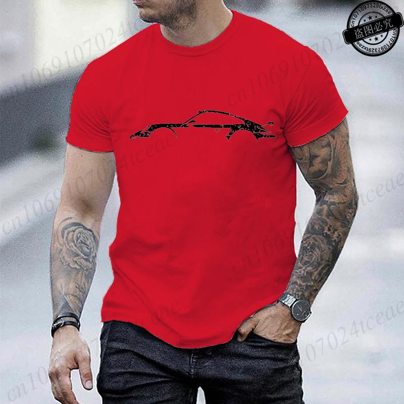Mens Short Sleeved TShirts Funny Race Car Printed Mens Women Tshirt Round Neck Summer Top Minimalist Style Casual Clothing