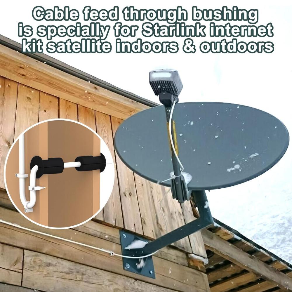 4PCS 1 Inch For Starlink Cable Routing Kit Waterproof Black For Starlink Wall Grommet Ethernet Cable Grommet Cable Organizing