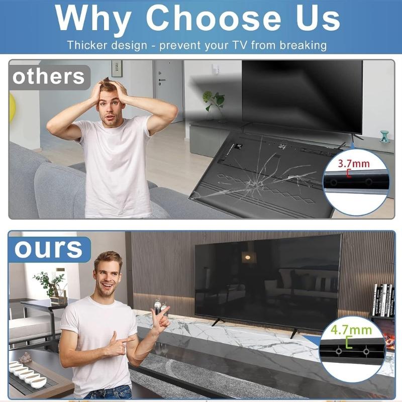 Heavy Duty Television Stand Base Supports Up To 80 Lbs Avoid Slip Pads For Stability Fits 28 65 Inch TVs Easy Assembly Kit Included