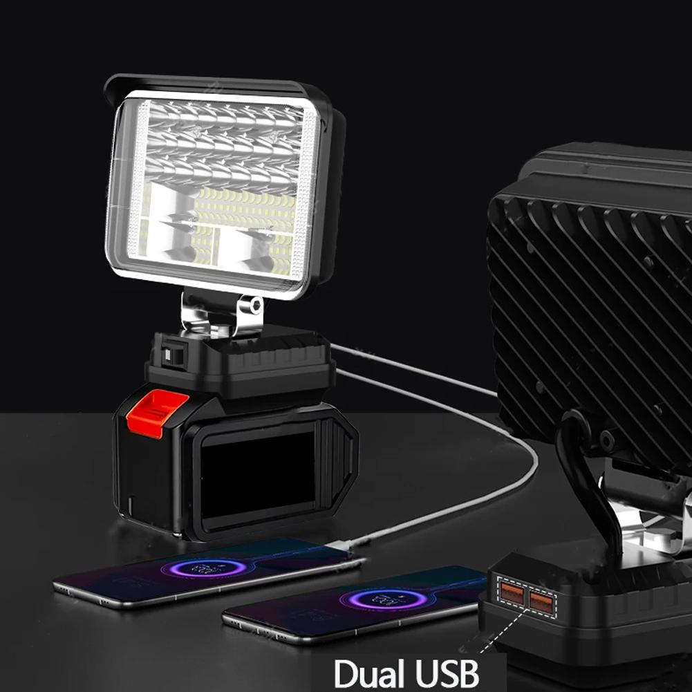 3/4/5/8Inch Waterproof Direct Light for Makita 18V Cordless Work Light FloodLight USB Flashlight Garage Workshop Camping Lamp