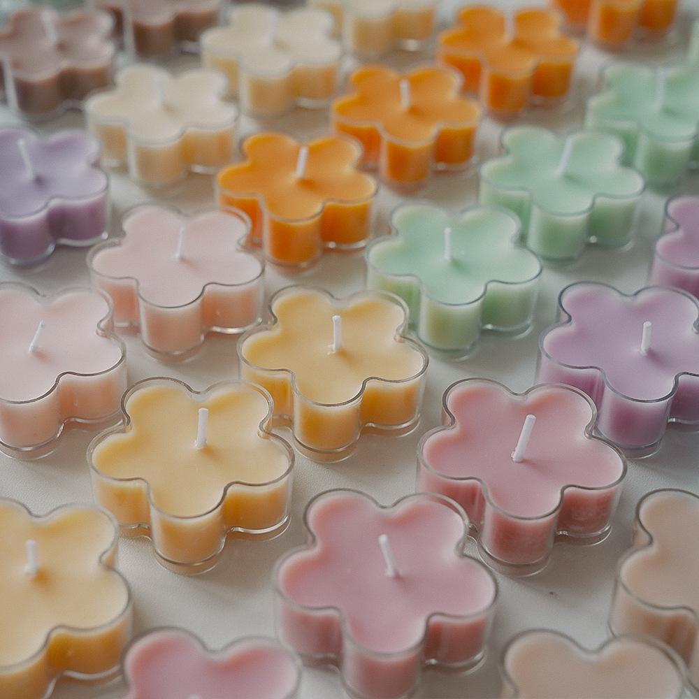 Handmade Scented Flower Tea Light Candles - 4-Hour Ambiance, Decorative Gift & Creative Party Favor