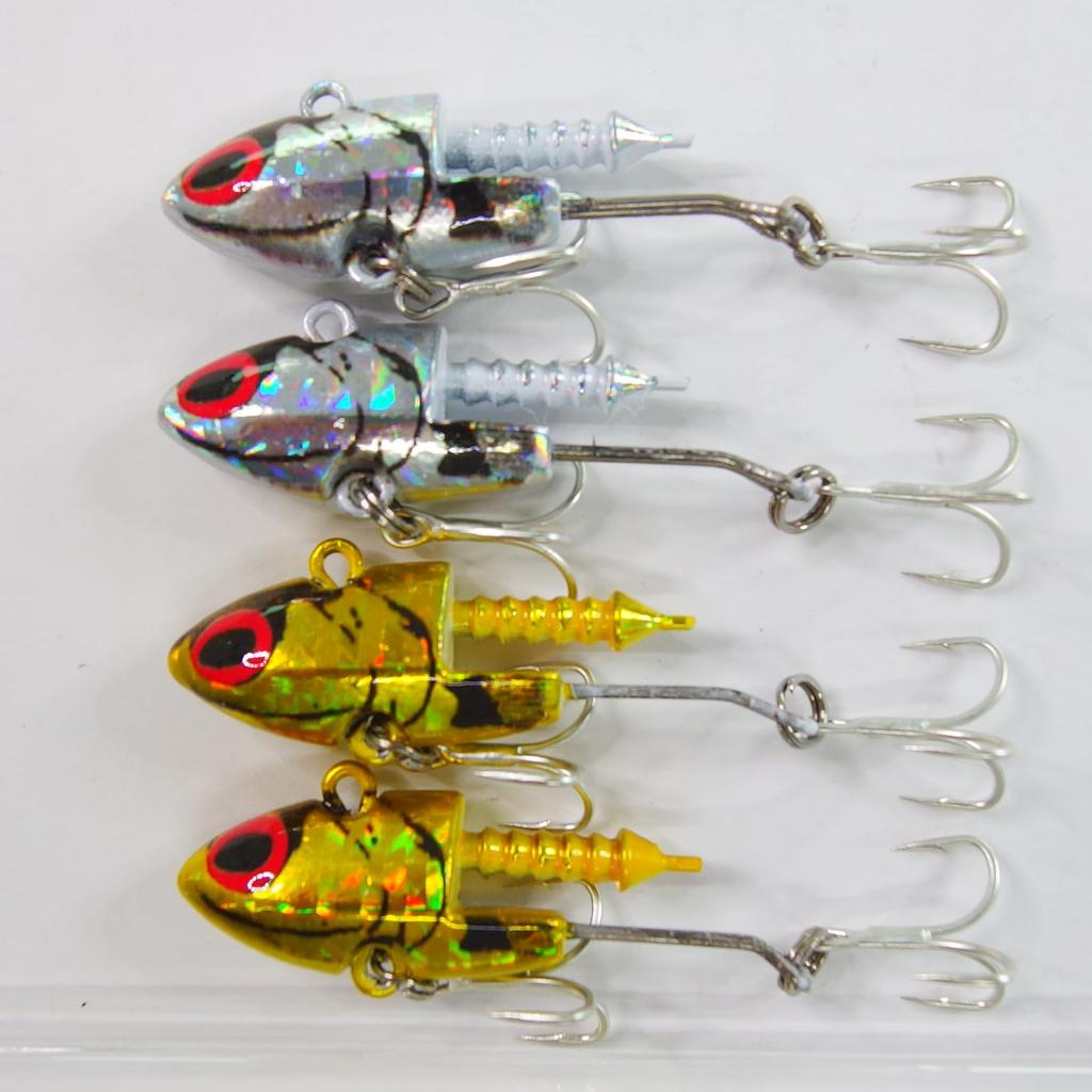Momo Lures Sea Bass Lures and Metal Metal Vibration Shad Jig Shad Bodies Heads x 4 75mm Shad Set MVS-16, MVS-22, MVS-28 Jigs, Heads, (16g + 02)