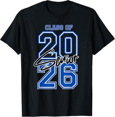 Class of 2026 Senior Gift  Happy 2026 Graduation TShirt Simple Letters Style Regular Short Sleeve Unisex Allmatch Shirts