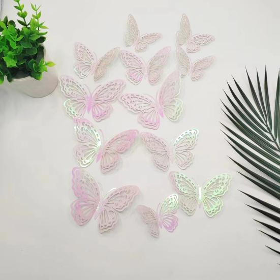 12 Pcs 3D Butterfly Wall Decor 3 Sizes Butterfly Wall Decals for Room Wall Decor Self-Adhesive Removable Stickers for Party