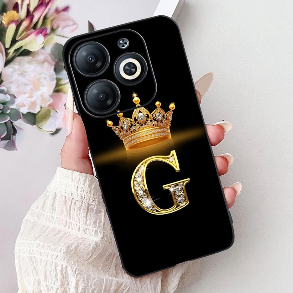 For Infinix Smart 8 Case X6525 Luxury Letters Cover Shockproof Soft TPU Phone Case For Infinix Smart 8 Pro Smart8 HD Shell Coque
