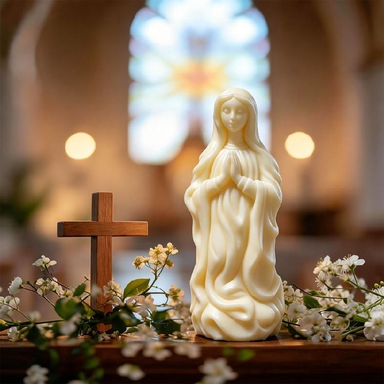 3D Prayer Figure Silicone Mold Religious Candle Making Mold for Resin Casting Candle Soap Projects and Decorative Craft