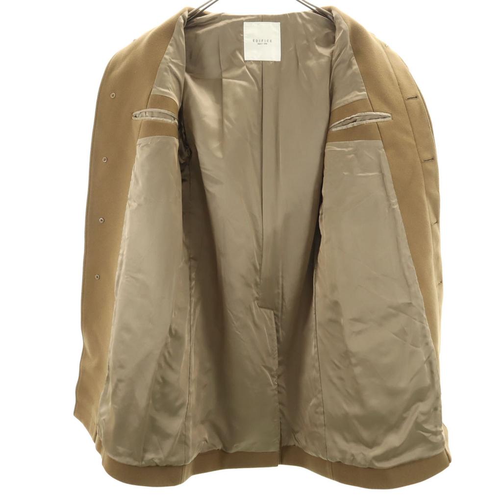 EDIFICE Stainless collar coat L Khaki Brown Men's Used