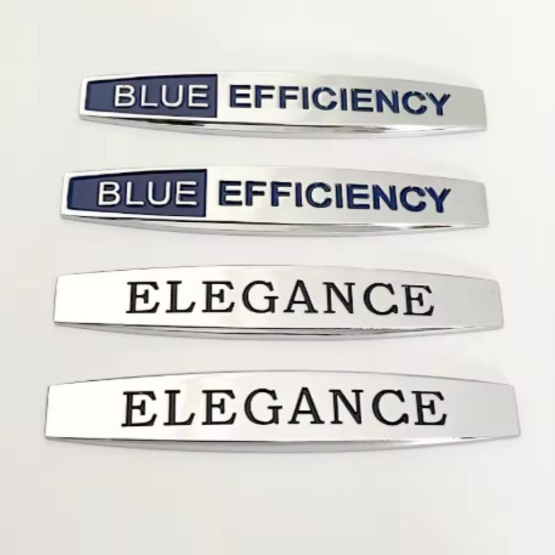 1Pair 3D Metal Car Front Side Fender Emblem Badge Decal Accessories For Blue Efficiency Mercedes W204 C200 E200 Elegance Sticker