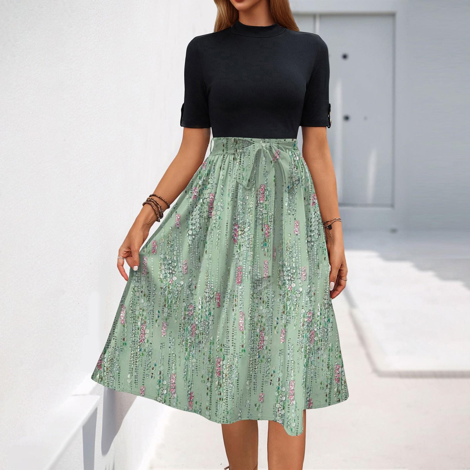 

Женские летние платья повседневные свободные сарафаны с короткими рукавами и карманами XL