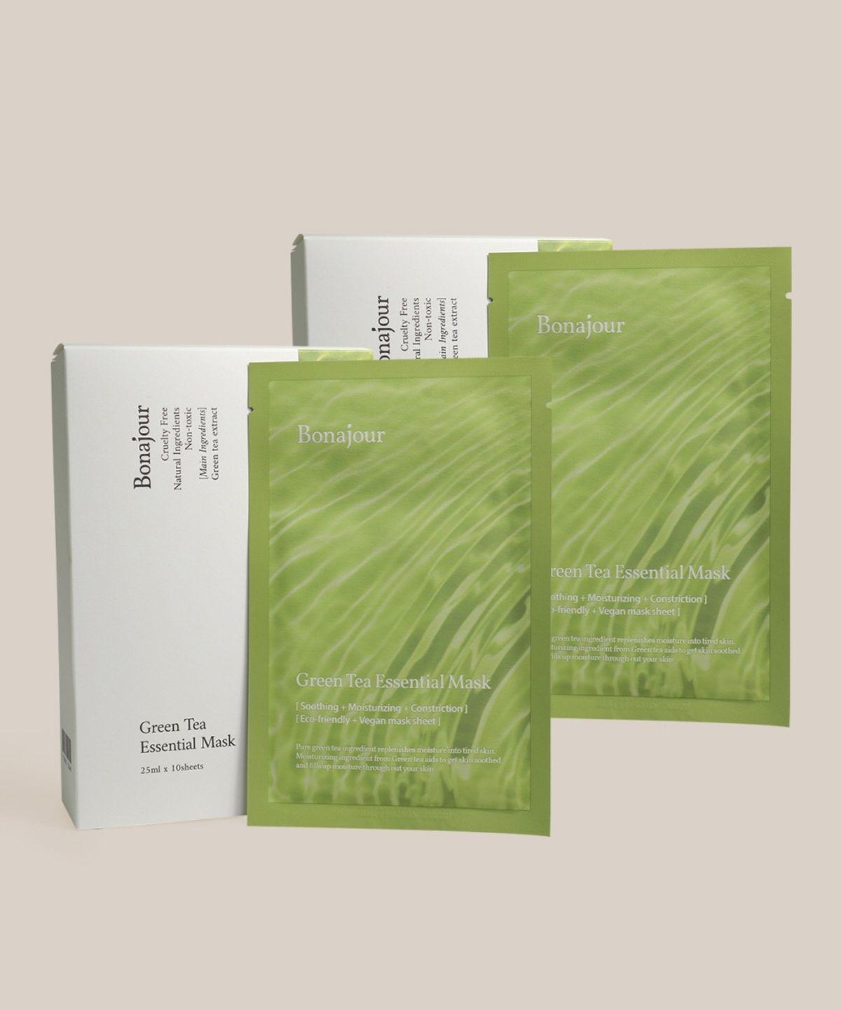Vegan Green Tea Mask Pack (20 Sheets)