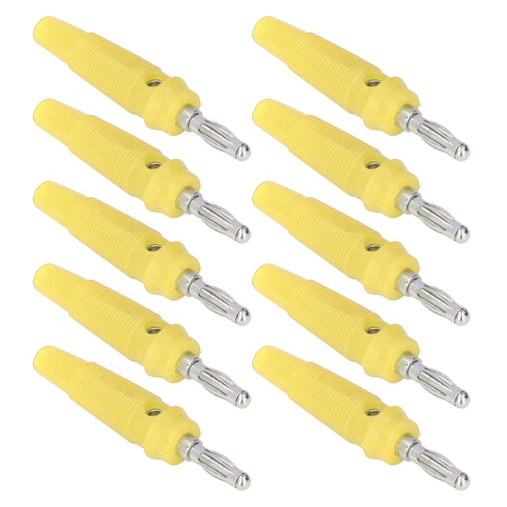 10pcs Set 4mm Banana Plug Socket Terminal Connector for Welding Machinery Charging GeneratorsYellow