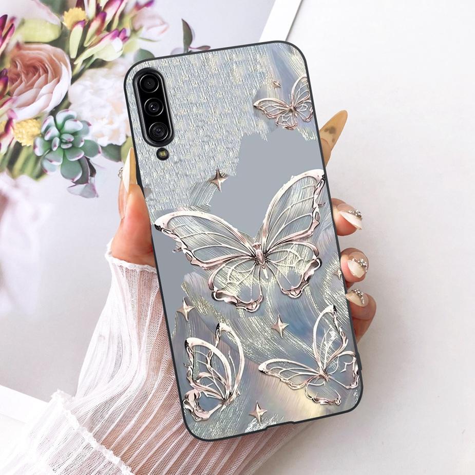 For Samsung Galaxy A90 5G Case SM-A908B Luxury Flowers Butterfly Painted Cover Soft Slim Phone Case For Samsung A90 A 90 5G Bags