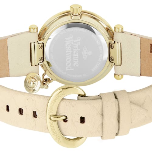 Vivienne Westwood Orb II Watch, White Dial, Calfskin Leather, VV006WHWH, Women's
