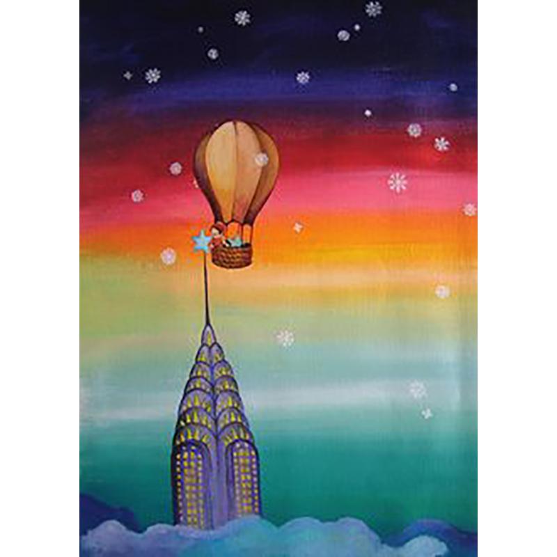 

5D Diy Красочный воздушный шар Пейзаж Алмазная картина Полный круглый дрель Алмазная вышивка Крестом Ручная работа Настенное искусство Full Round 20x30CM