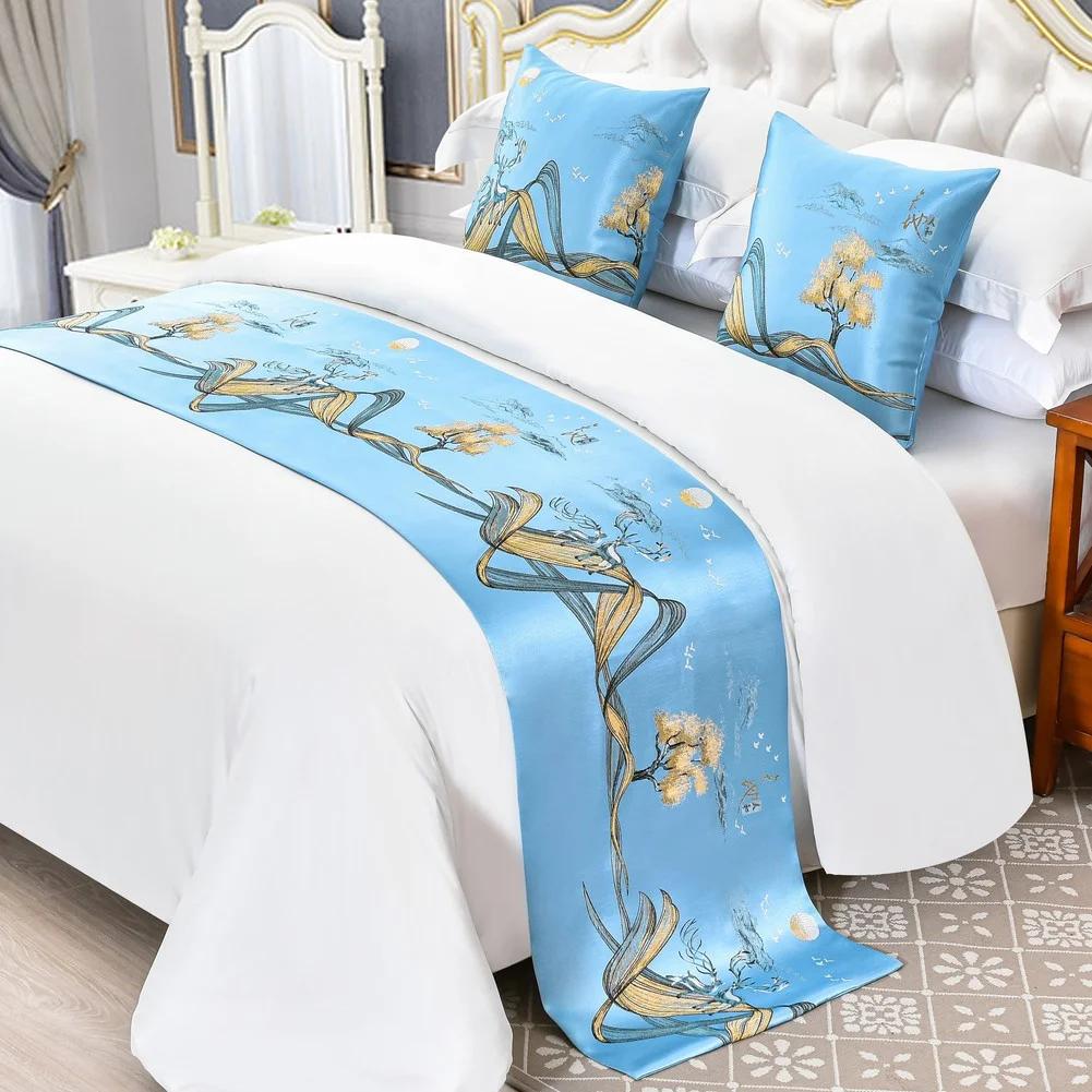 Luxury Floral Bedspreads Bed Runner Throw Bedding Single Queen King Bed Cover Towel Home Hotel Decorations