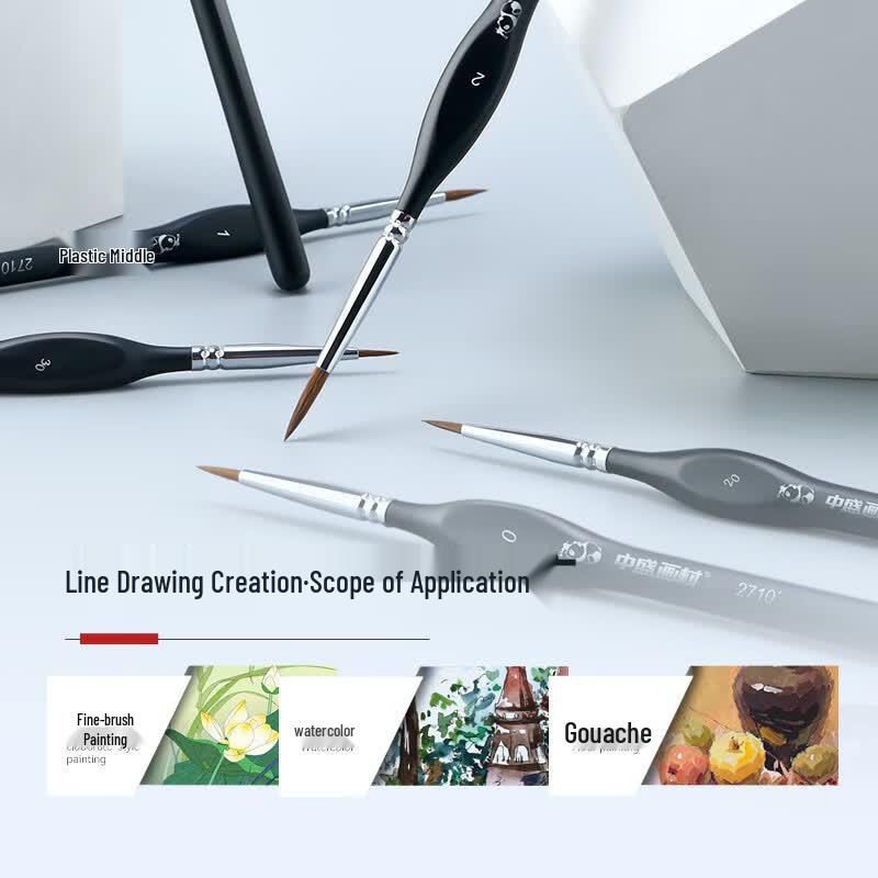 ZhongSheng Weasel Hair Fine Line Art Brushes