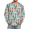 Men's Christmas Printed Imitation Cotton Long-sleeved Shirt