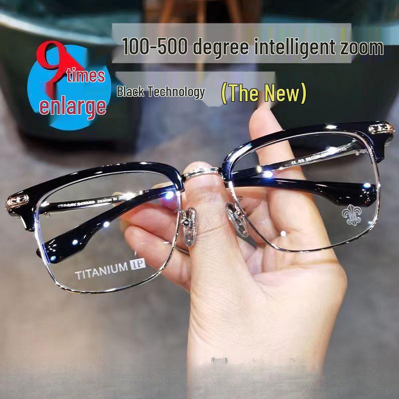 Automatische Multifokal-Smart-Brille: Dynamischer Zoom & HD Blaulichtfilter für das Sehen im Alter.