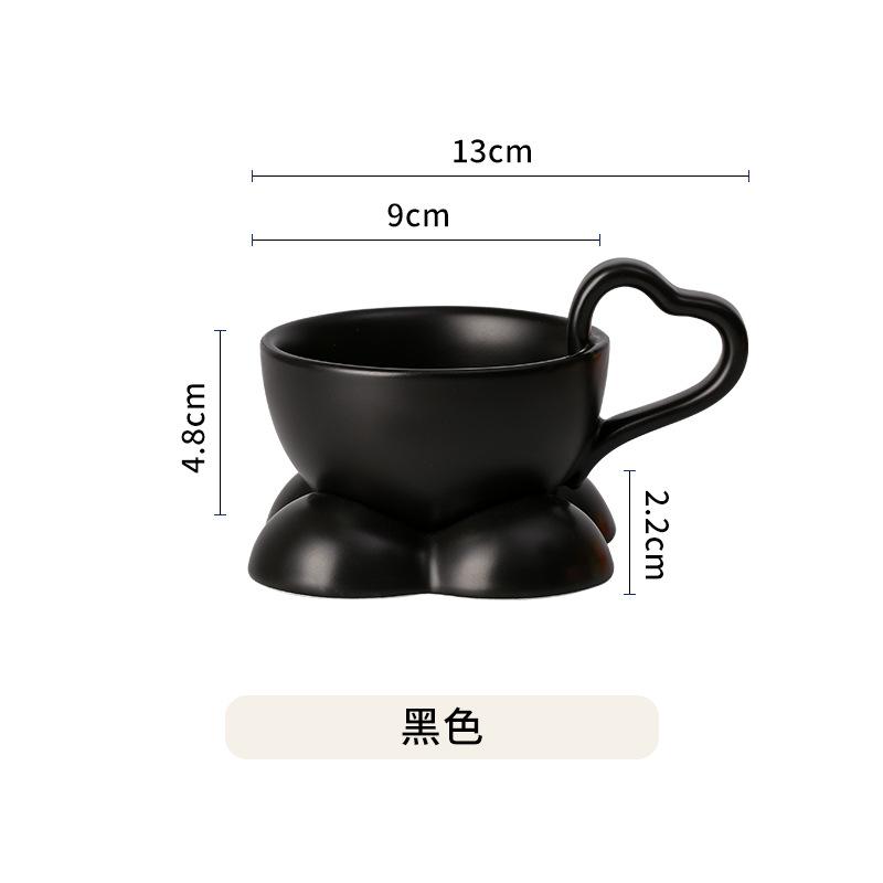 

Creative Coffee Cups and Dish Set, Cute Ceramic Mug, High-value Holiday Gift Tea Cup, Yogurt Breakfast Mugs, Couple Water Cup 160ML