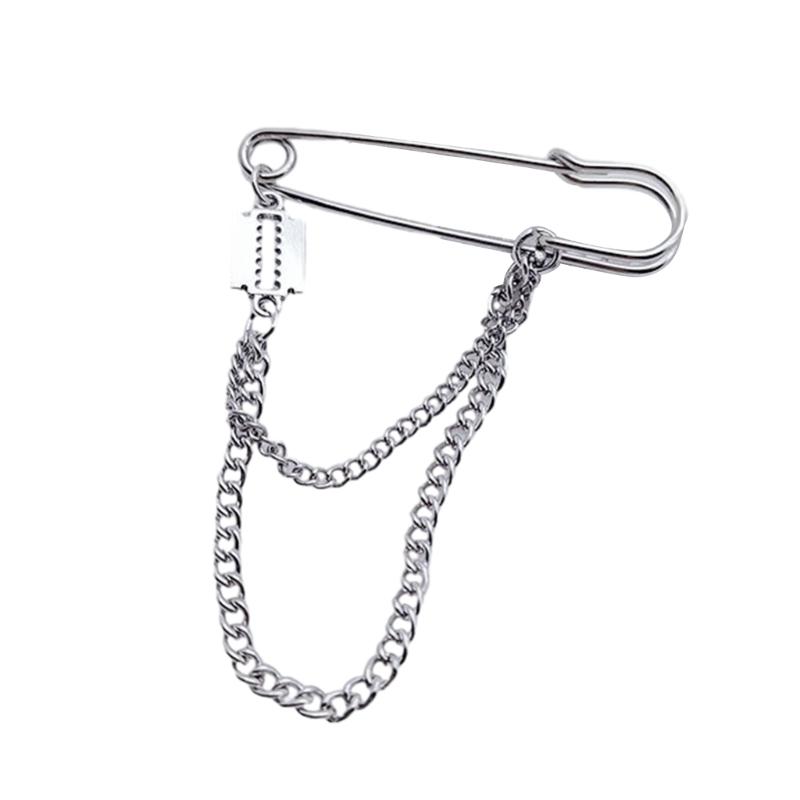 

Gothic Brooch Cross /Blade/Five-Pointed Star /heart Paper Clip Lapel Pin Brooch Fashion Sneaker Badge Shirt Collar Accessory