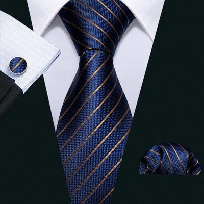 Barry.Wang Heren Cool Plaids Gestreepte Stropdas 8 Ontwerpen Zwart Blauw Blauwgroen Stropdas Zakdoek Manchettenknopen Set