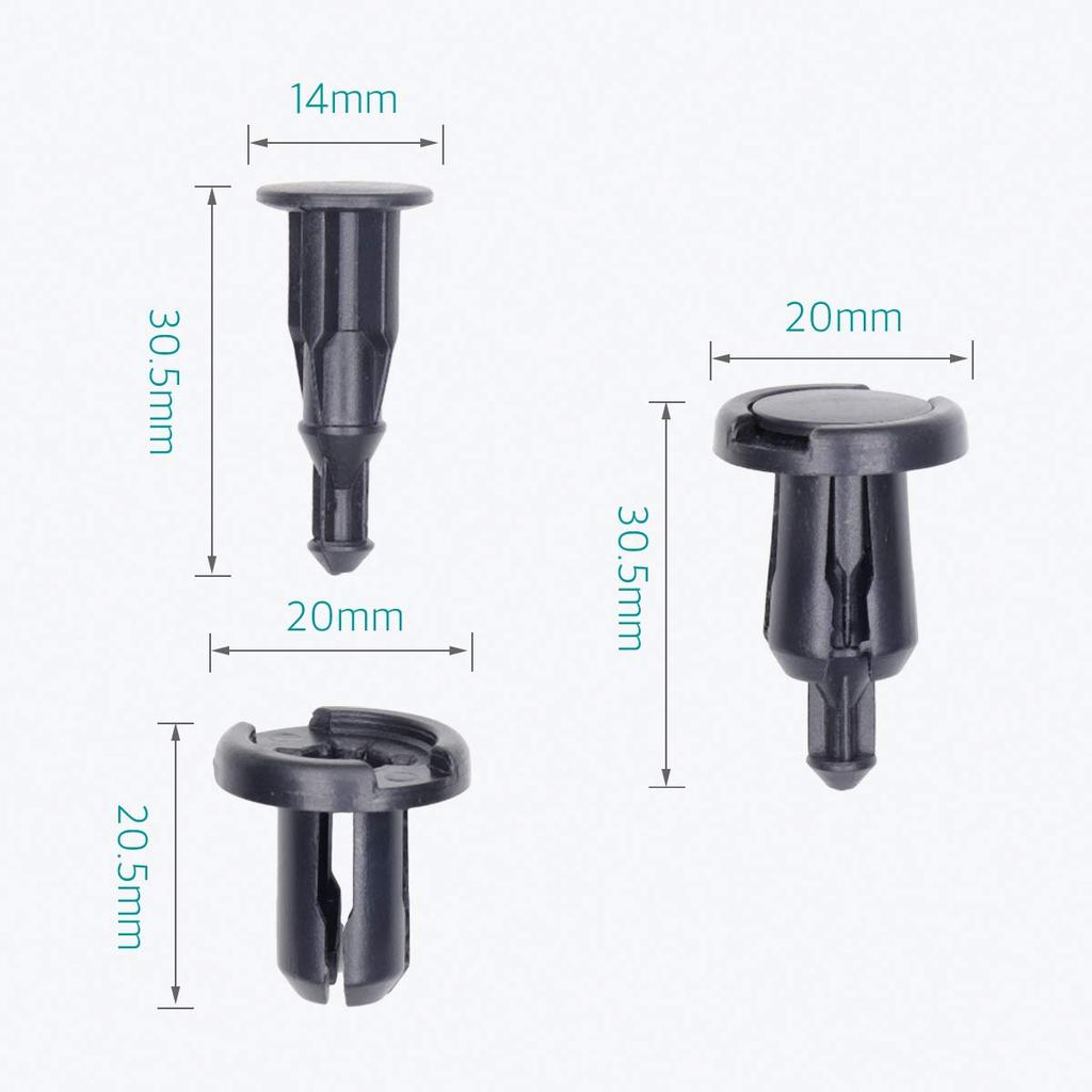 Lantee Car Clips For Honda - 50 Pieces 10Mm Hole Plastic Push Rivet Clips For 91503-SZ5-003