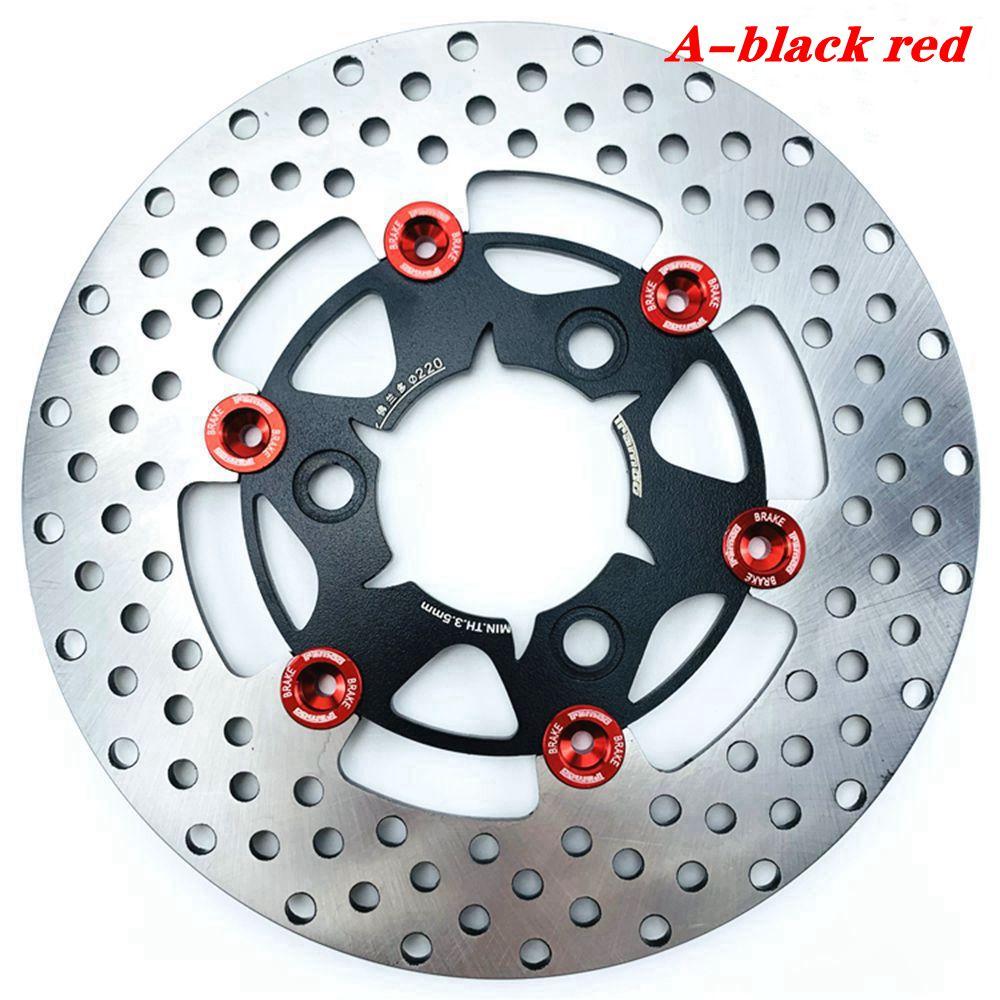 

Universal 220*70mm 3 hole Floating Disc Motorcycle Front Rear Brake Disc For Honda Yamaha RSZ JOG FORCE M3 Niu Scooter Dirt Bike 220mm A-black red