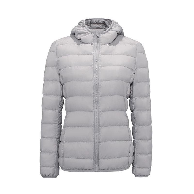 New light down jacket women's hooded short large size light white duck down fashionable white duck down jacket winter