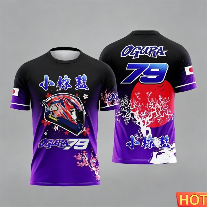 Japanese Racing style T-shirt for Enthusiasts Men's Motorcycle Quick Drying T-shirt Breathable Racing Men's Jersey T-shirt tops