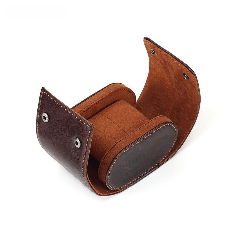 DUJIANG Genuine Leather Magnetic Buckle Watch Box - High-End Vegetable Tanned Cowhide for Mechanical Watches