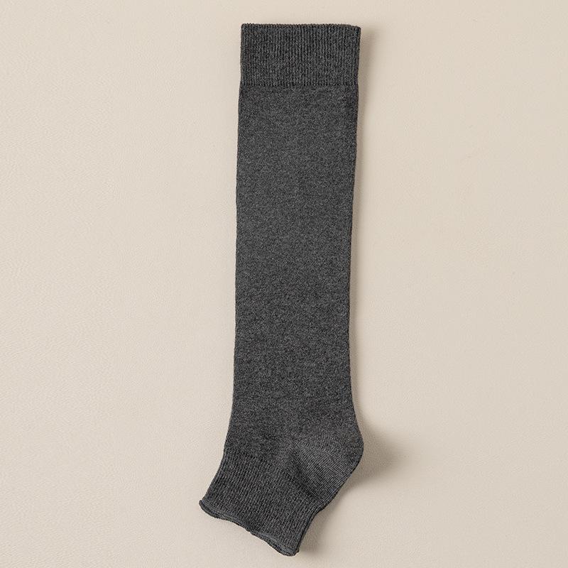 Chaussettes Pile Chaussettes pour Femmes, Pédale Demi-Pied Printemps et Automne, Chaussettes en Coton Couleur Unie pour Automne et Hiver, Chaussettes Mi-Mollet, Bas Longs