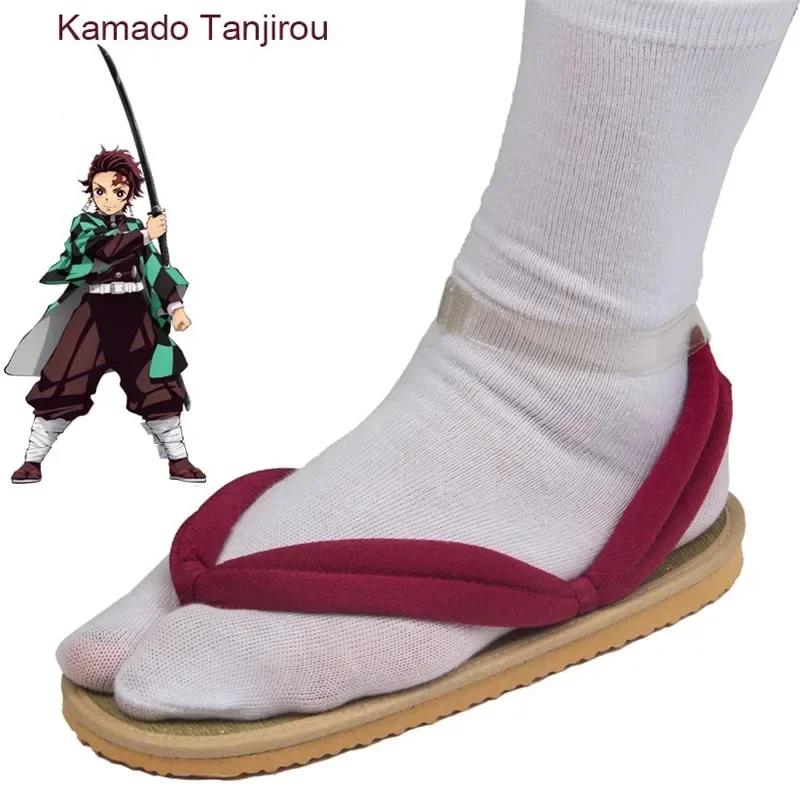 Hot Anime Demon Slayer Kimetsu No Yaiba Cosplay Accessories Kamado Nezuko Cosplay Clogs Kimono Flip-flops Geta Slippers Shoes