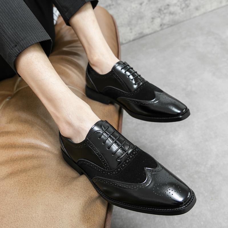 Modă Nou Piele Naturală Bullock Brand de Lux Bărbați Casual Designer Sculptat Vârf Ascuțit Bărbați Italian Nuntă Birou Afaceri Pantofi de Gală