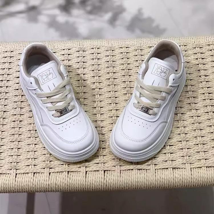 Platform women's spring new versatile casual sports shoes round head lace-up heightening board shoes