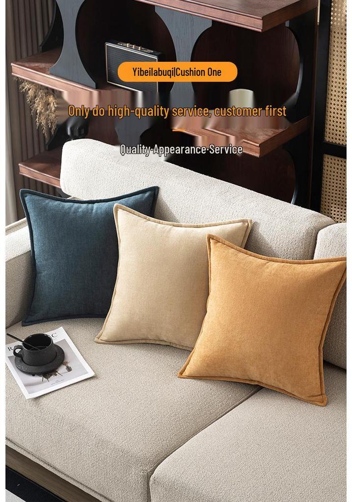 Nordic Solid Color Large Chenille Throw Pillow - Plush Sofa Cushion